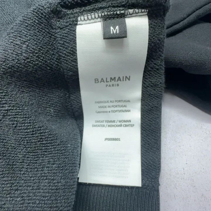 Balmain Balmain Black Logo Print Casual Hoodie -2507 Size M / US 6-8 / IT 42-44 - 1 Thumbnail