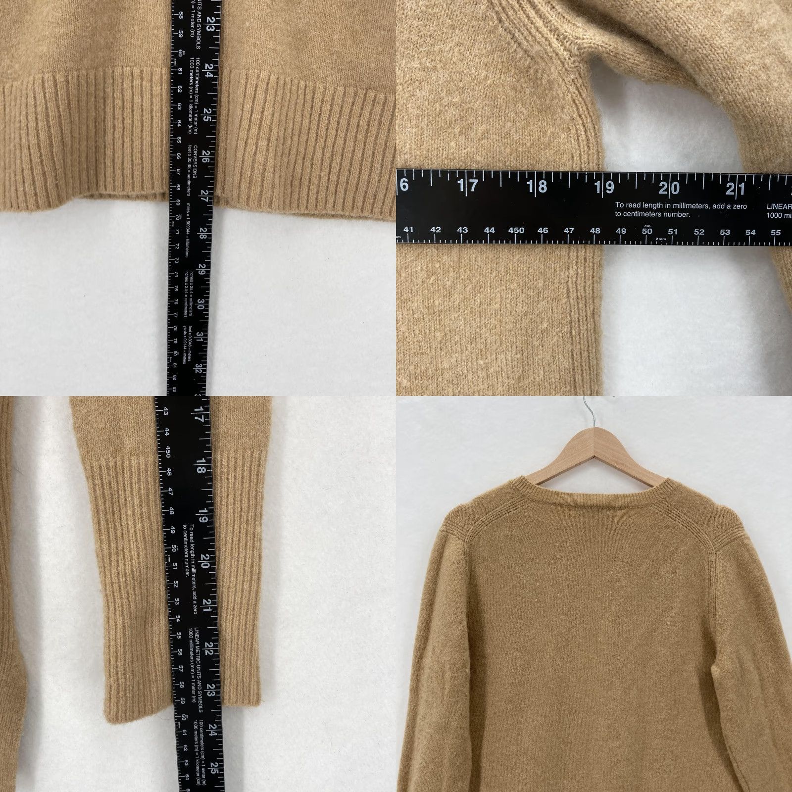 J.Crew J.CREW Sweater Womens Small Tan Wool Blend Alpaca V-Neck Pullover Pocket Cozy Knit Shirt (Casual, Workwear) Size S / US 4 / IT 40 - 8 Thumbnail