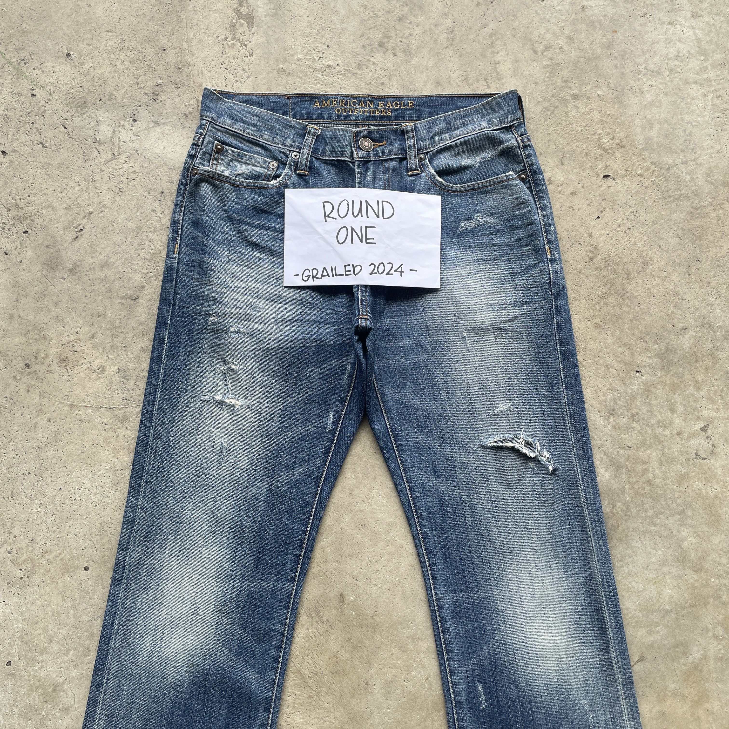 American Eagle Outfitters W32 VINTAGE AMERICAN EAGLE JEANS DISTRESSED FADED PANTS Size US 32 / EU 48 - 3 Thumbnail