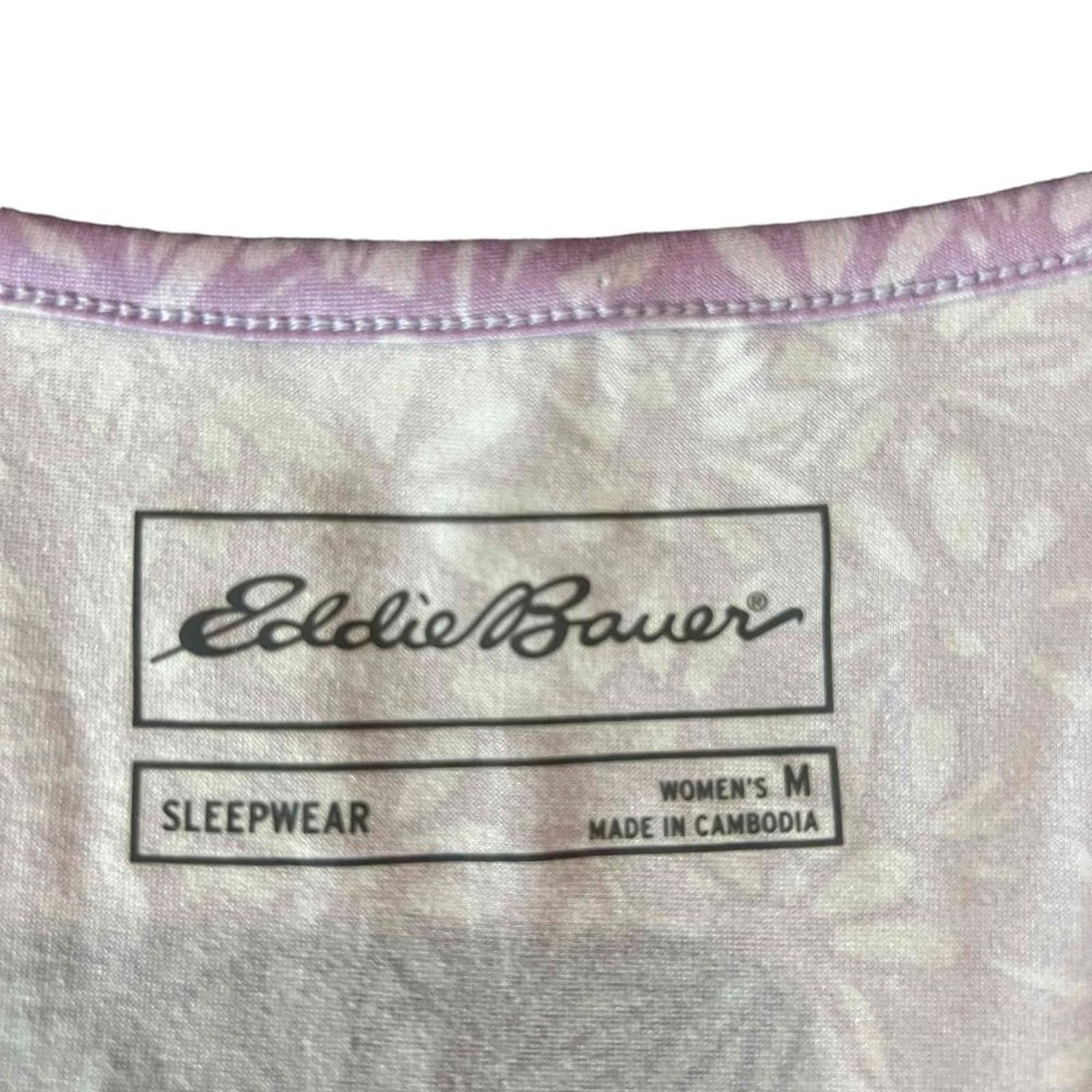 Eddie Bauer Eddie Bauer Pajama Top Purple Floral Print Sleeveless V-Neck Size ONE SIZE - 3 Thumbnail