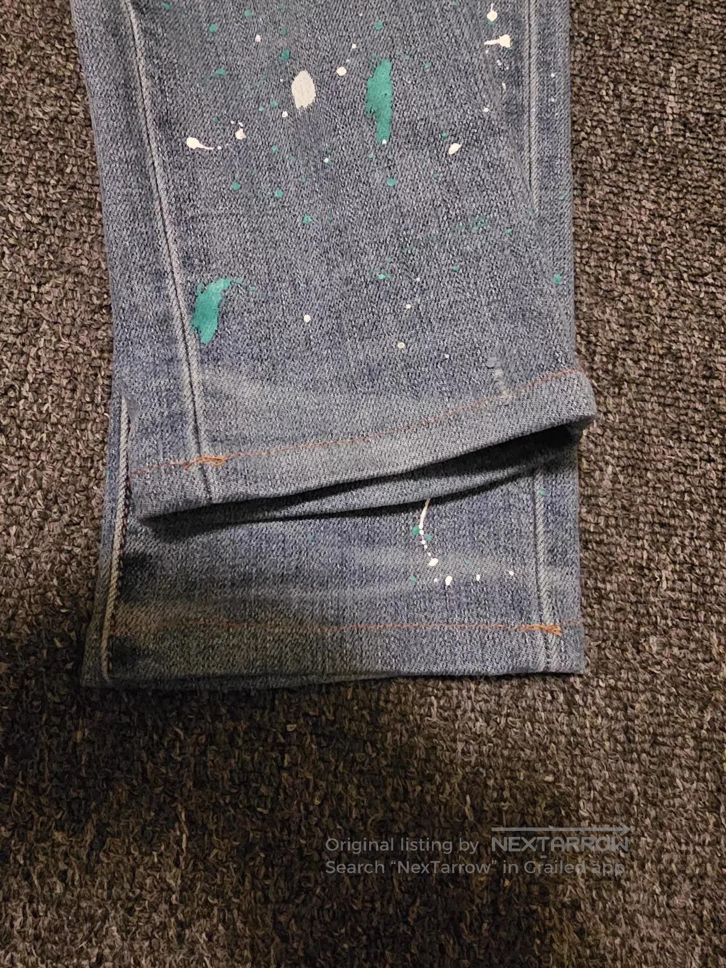 Amiri Blue Distressed Paint Splatter Denim Jeans Size 34. Size US 34 / EU 50 - 8 Thumbnail