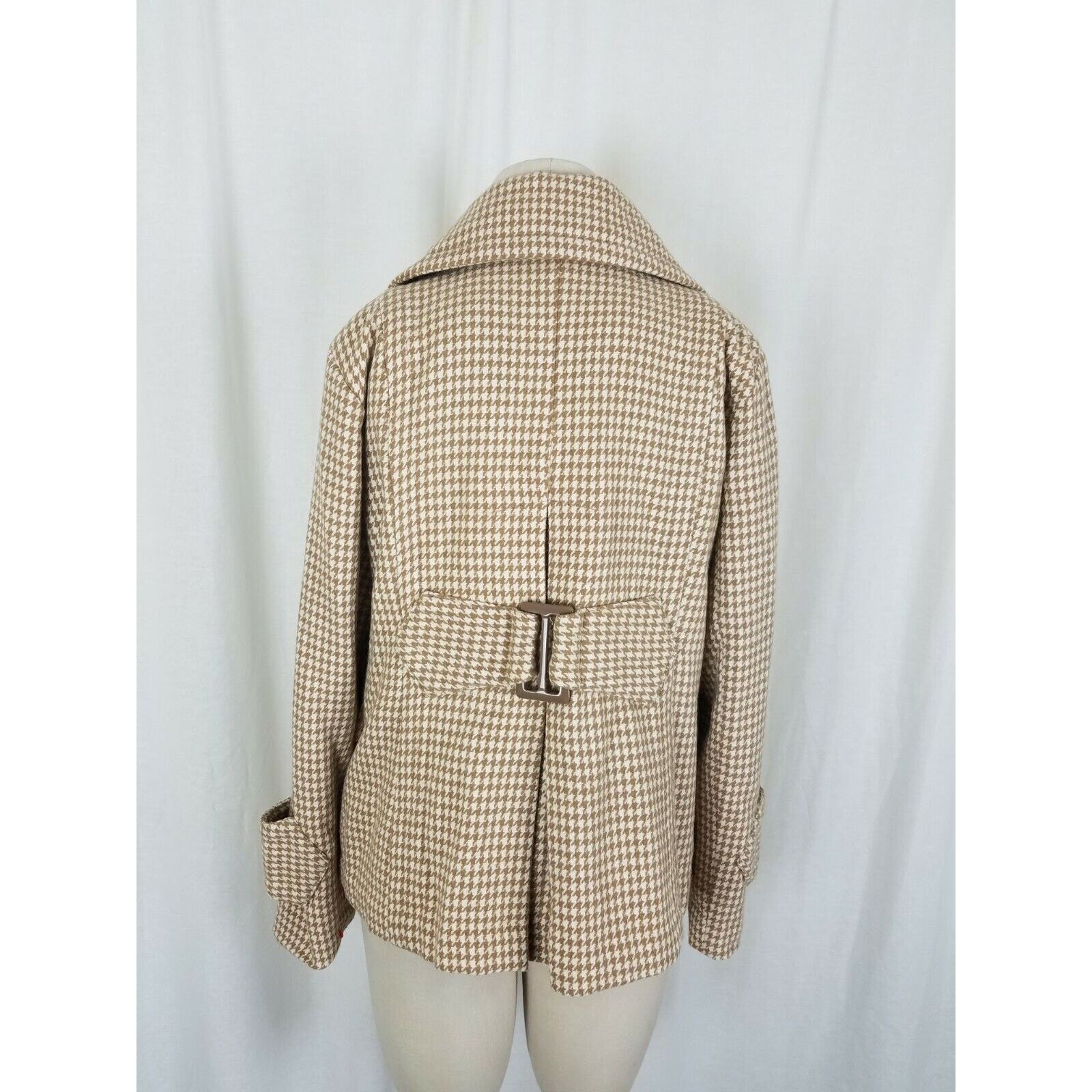 Vintage Vtg Robert Louis Houndstooth Wool Jacket Blazer Belted Size M / US 6-8 / IT 42-44 - 6 Thumbnail