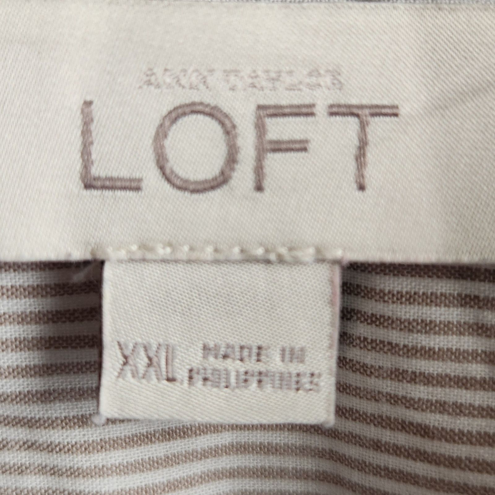 Other LOFT Brown and White Striped Button-Down Shirt - XXL Size XXL / US 16-18 / IT 52-54 - 3 Thumbnail