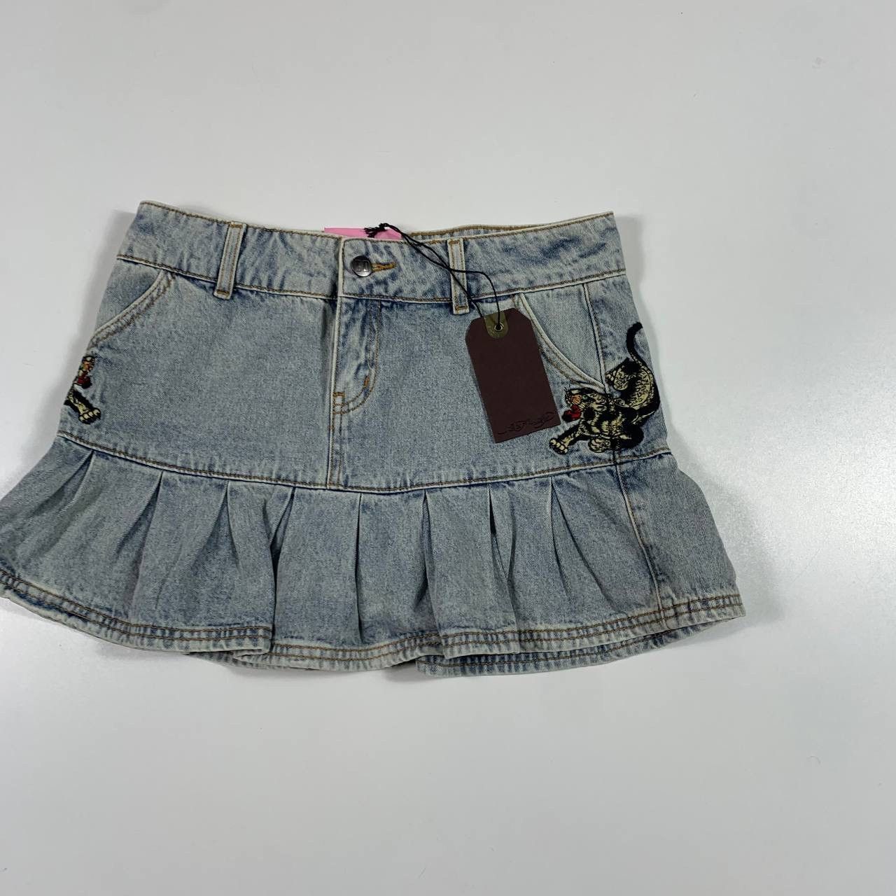 Christian Audigier × Ed Hardy × Vintage vintage 90s PANTHER PROWL PLEATED SKIRT ed hardy y2k Size 31" - 9 Thumbnail