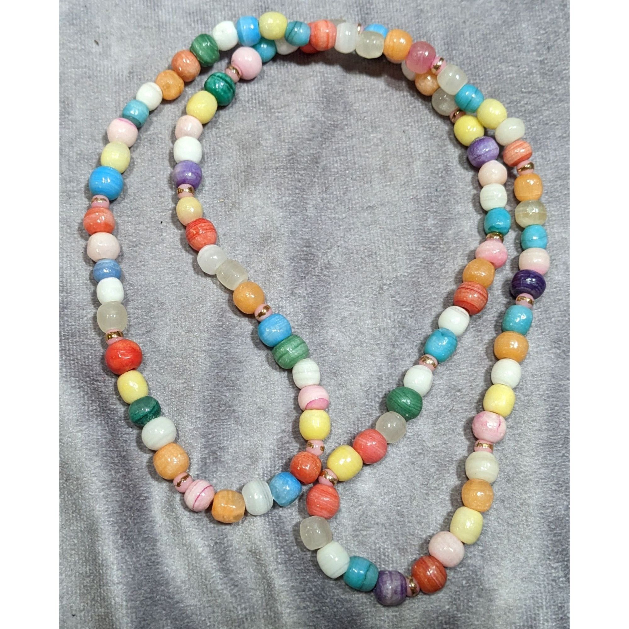 Other Retro Rainbow Dyed Stone And Glass Beaded Necklace Size ONE SIZE - 4 Thumbnail