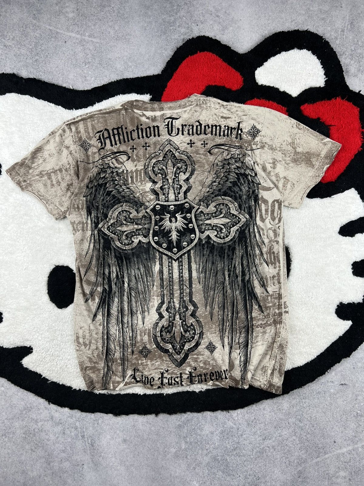 Affliction Y2K Affliction Skulls Trashed Chrome Hearts Style Tee Shirt Size US S / EU 44-46 / 1 - 7 Thumbnail
