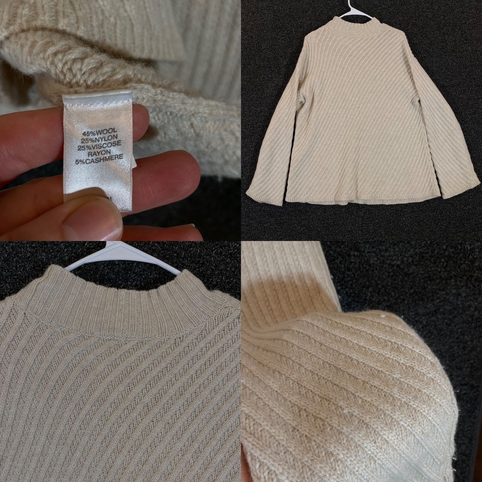 J. Jill J. Jill Sweater Womens Large Wool Blend Beige Brown Long Sleeve Pullover Knit Size L / US 10 / IT 46 - 8 Thumbnail