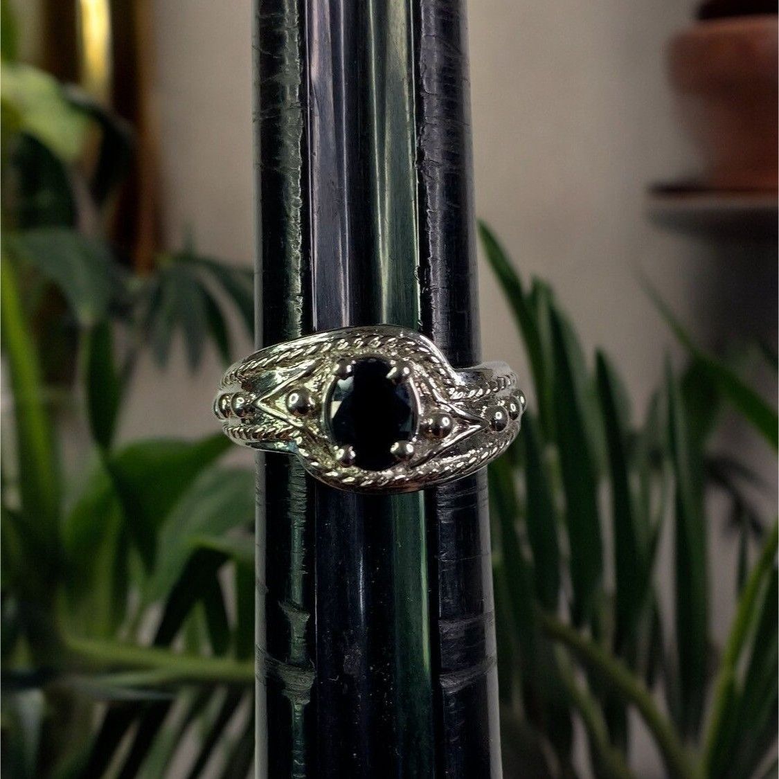 Designer Sterling Silver Sapphire Solitaire Birthstone Ring, Size 7 Size ONE SIZE - 1 Thumbnail