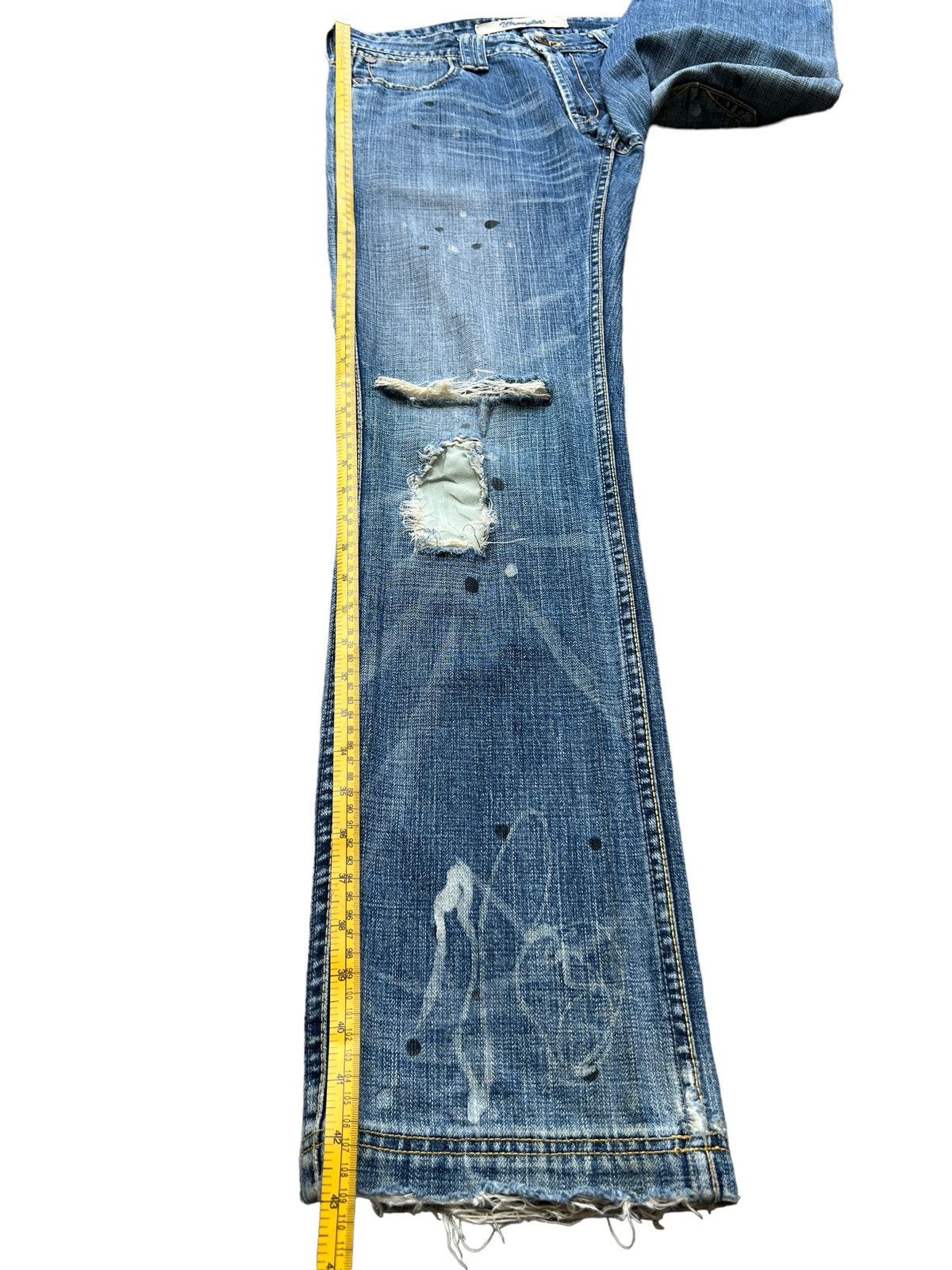 Wrangler Vintage Wrangler Distressed Patchwork Denim Jeans 33x34 Size US 33 - 17 Thumbnail