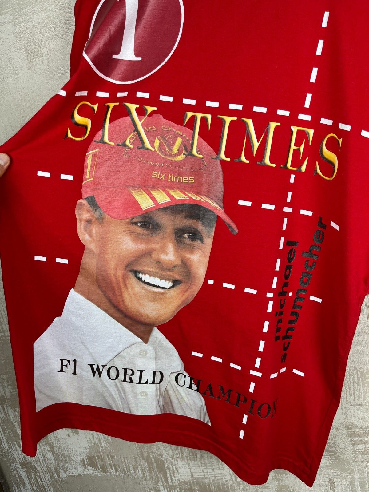 Formula 1 Michael Schumacher Six Times F1 World Champion T-shirt Size US XXL / EU 58 / 5 - 8 Thumbnail