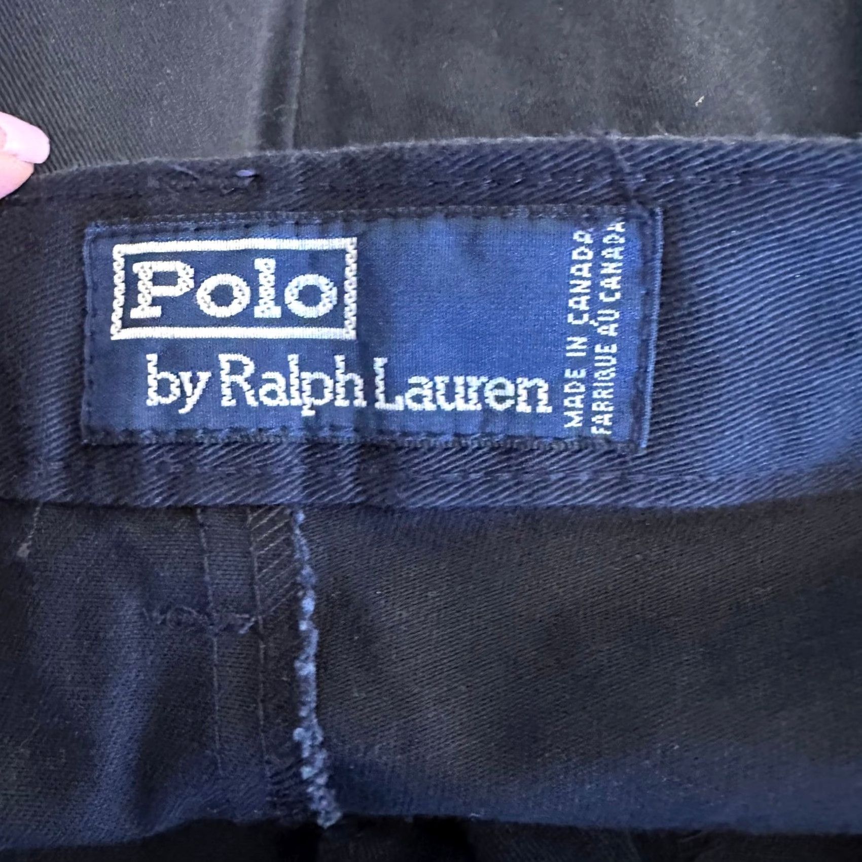 Polo Ralph Lauren VINTAGE Polo Ralph Lauren Shorts Chino Navy Blue 40 Classic Cotton Pleated 6 Inseam Mens 90s Nautical Summer Casual Travel Size US L / EU 52-54 / 3 - 7 Thumbnail