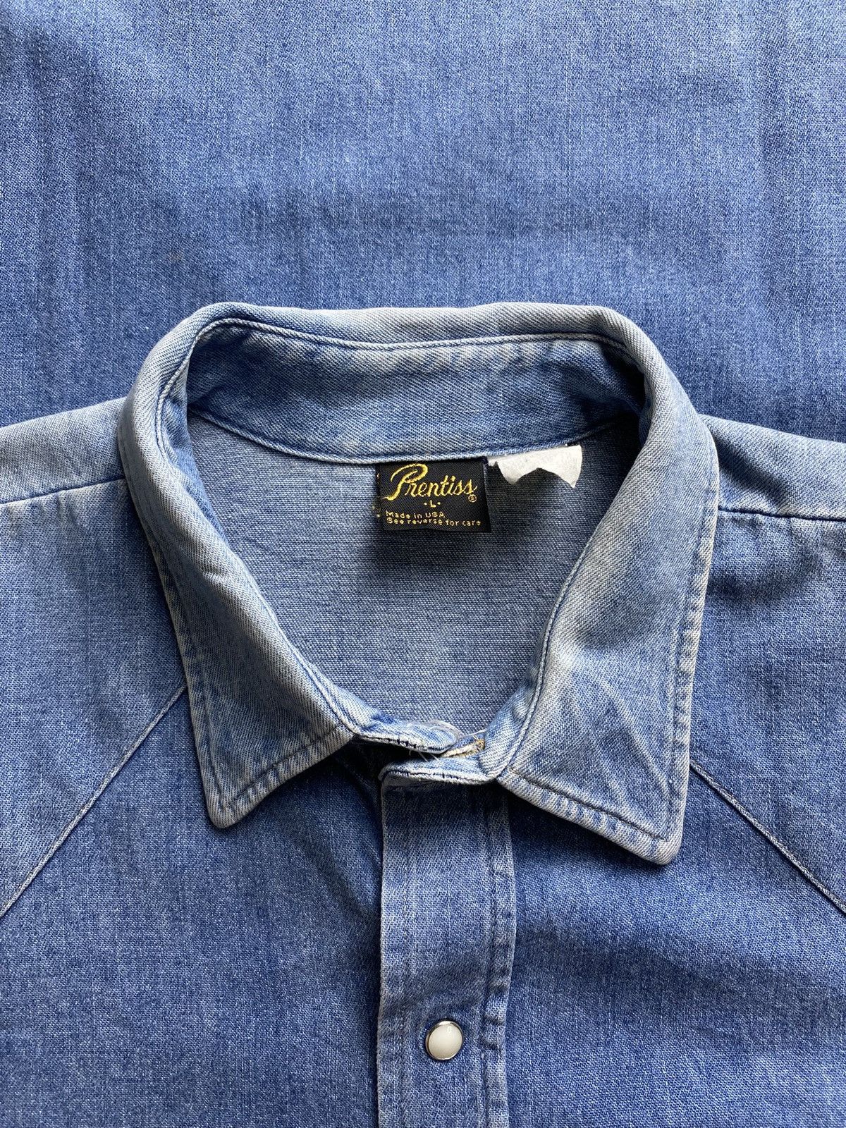 Vintage Vintage 80s Prentiss Denim Western Shirt Size US L / EU 52-54 / 3 - 2 Thumbnail