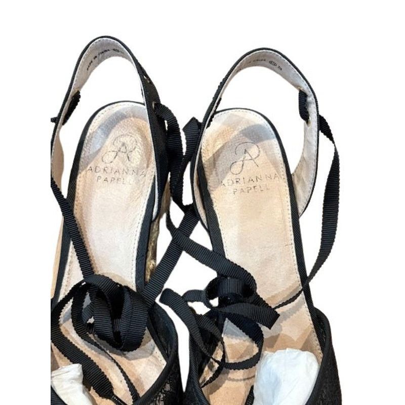 Adrianna Papell Adrianna Papell “Pamela” Black Espadrille Sandals Size US 8 / IT 38 - 4 Thumbnail