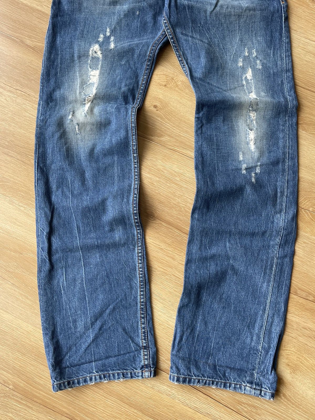 Diesel 90s Diesel Distressed Denim Jeans Y2K Grunge Straight Fit Size US 34 / EU 50 - 12 Thumbnail