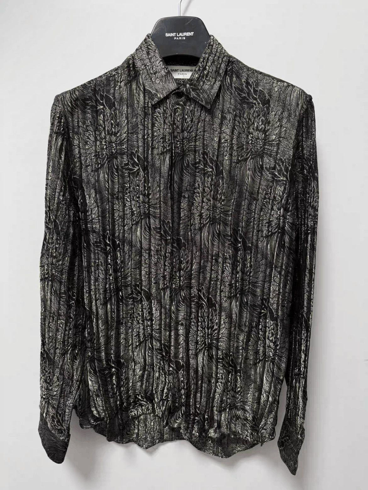 Saint Laurent Paris Sz 39 Saint Laurent Paris 18AW Stitch Flower Shirt-2508 Size US L / EU 52-54 / 3 - 1 Thumbnail