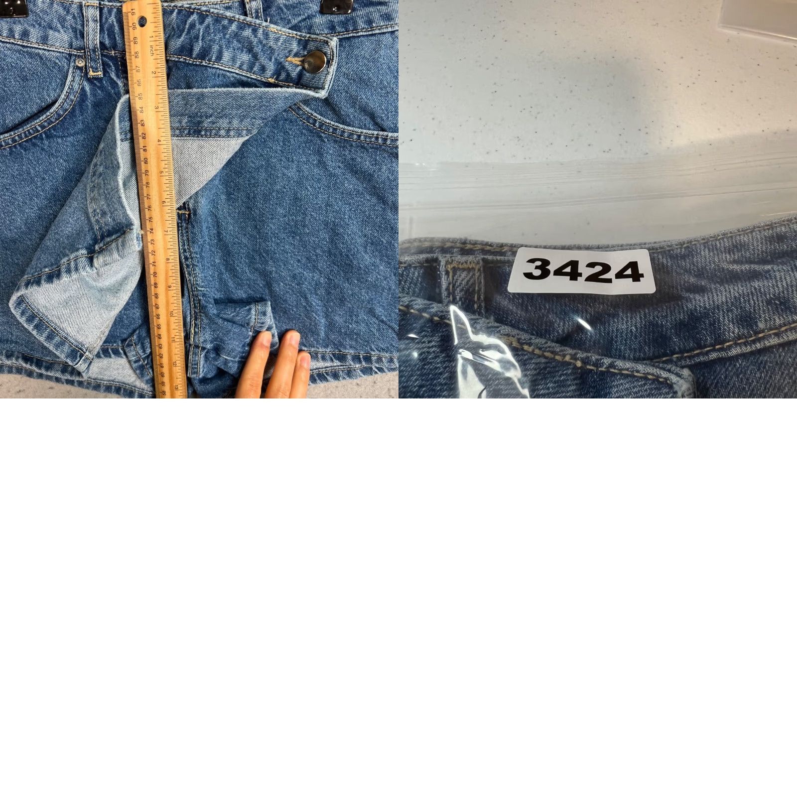 Zara Zara Womens Small Blue Denim Asymmetrical Wrap High-Rise Shorts 100% Cotton Size 28" / US 6 / IT 42 - 8 Thumbnail