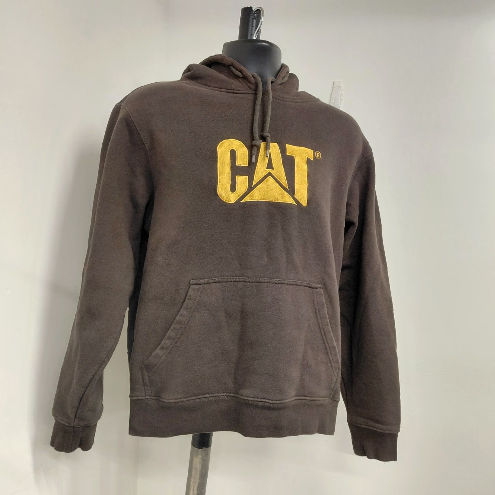 Vintage VINTAGE Caterpillar CAT Hoodie Men's Large Brown/Yellow Logo Pullover Long Sleeve Size US L / EU 52-54 / 3 - 3 Thumbnail