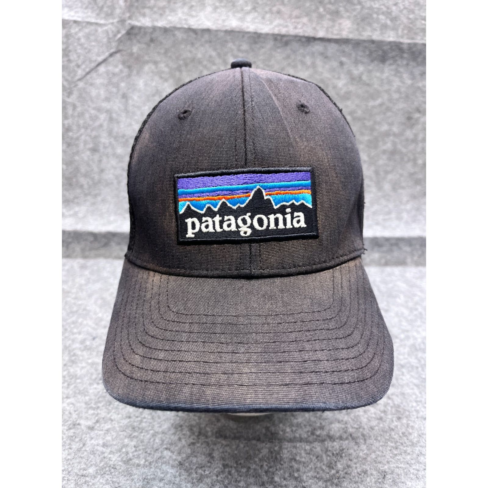 Patagonia VINTAGE Patagonia Hat Cap Snap Back Adult Blue Black Cotton Polyester Trucker Camp Fish Hats Size ONE SIZE - 2 Thumbnail