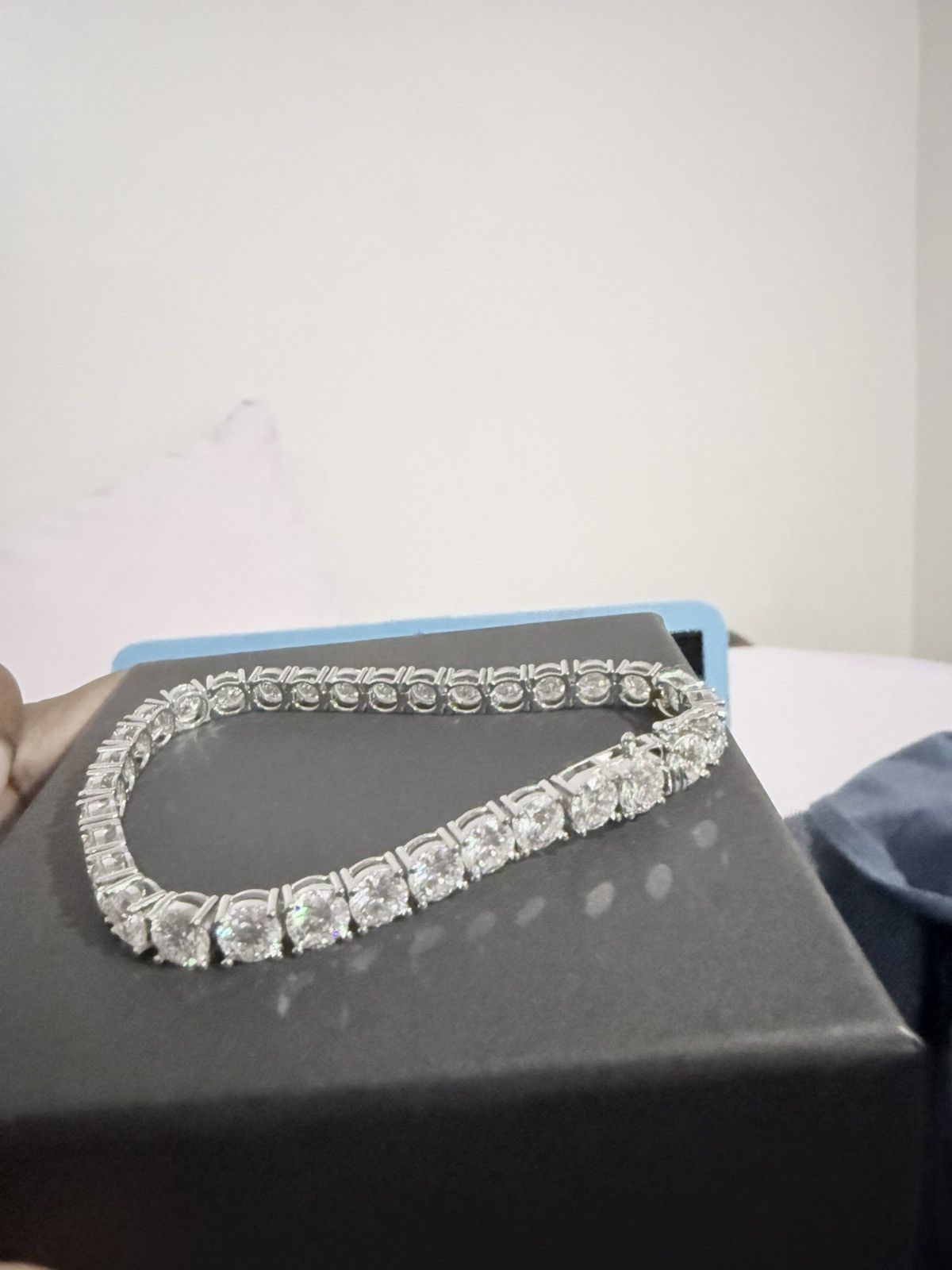 Other Luxury Moissanite Tennis Chain – White Gold Plated Size ONE SIZE - 2 Thumbnail