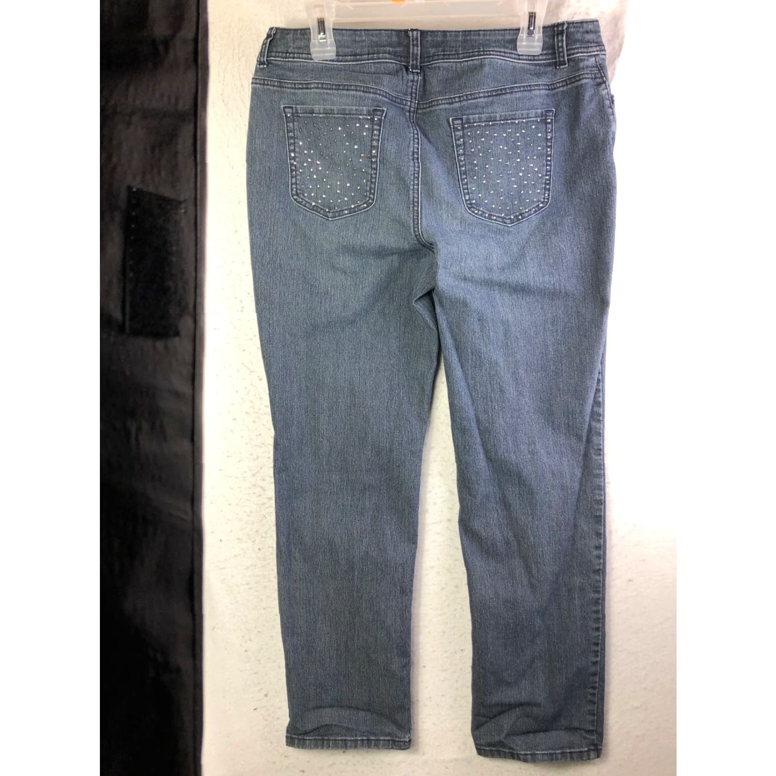 Vintage Chico's Womens Jeans Blue Denim Straight Leg Mid Rise 1.5 Short Regular Inseam 28" Cotton Denim Comfort Vintage? No - Pre-owned Size 26" / US 2 / IT 38 - 5 Thumbnail
