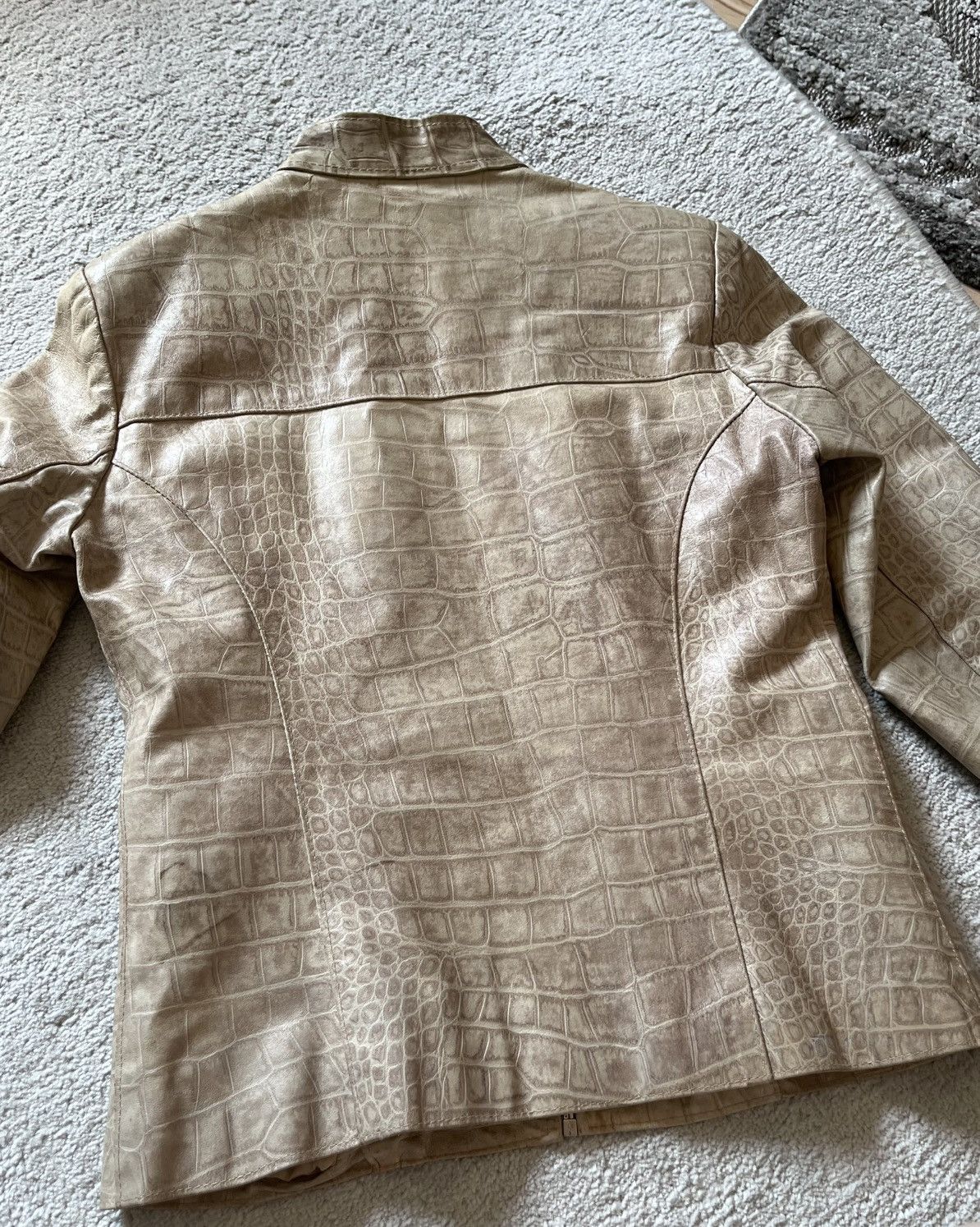 Vintage Vintage Gold Yellow Snake Print Basic Leather jacket 90a Y2K Size M / US 6-8 / IT 42-44 - 6 Thumbnail