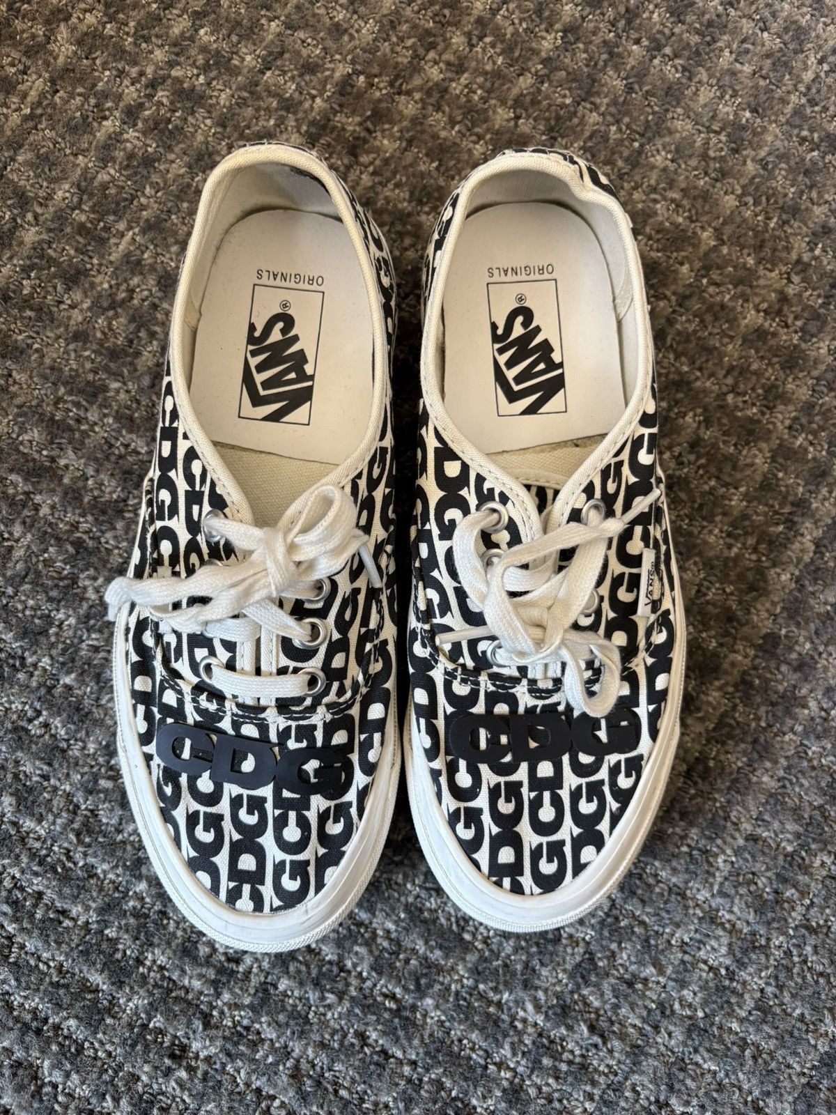 Comme des Garcons CDG x Vans Authentic Black and White Sneakers