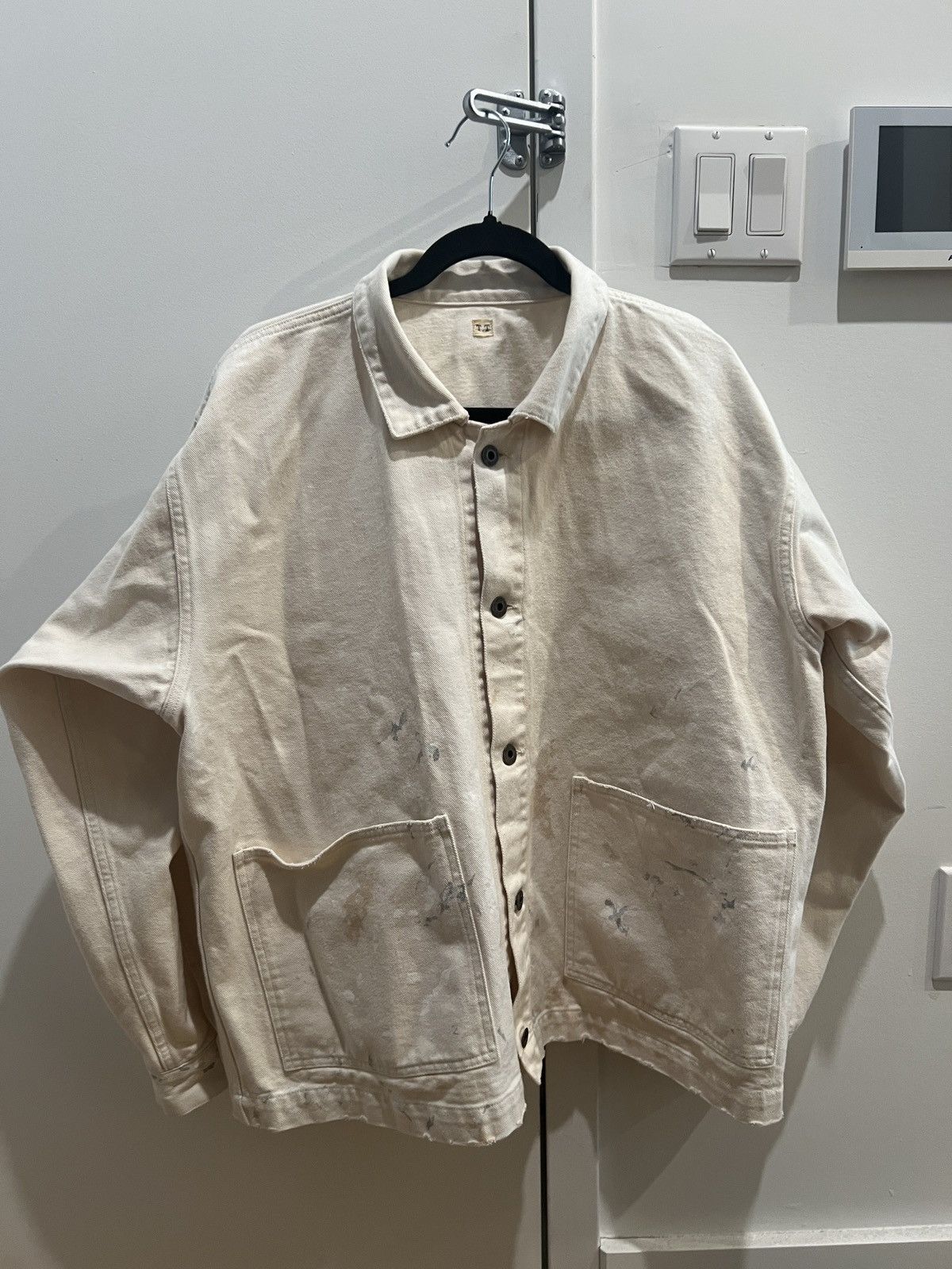 Taiga Takahashi Taiga Takahashi LOT.303 COVERALL JACKET IVORY PAINT Size US L / EU 52-54 / 3 - 3 Thumbnail