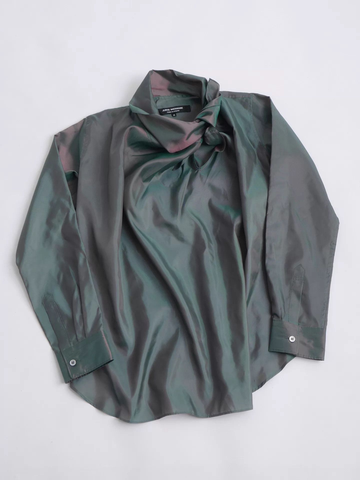Junya Watanabe JUNYA WATANABE 2003 Experimental Pearl Scarf Collar Shirt Size M / US 6-8 / IT 42-44 - 8 Thumbnail