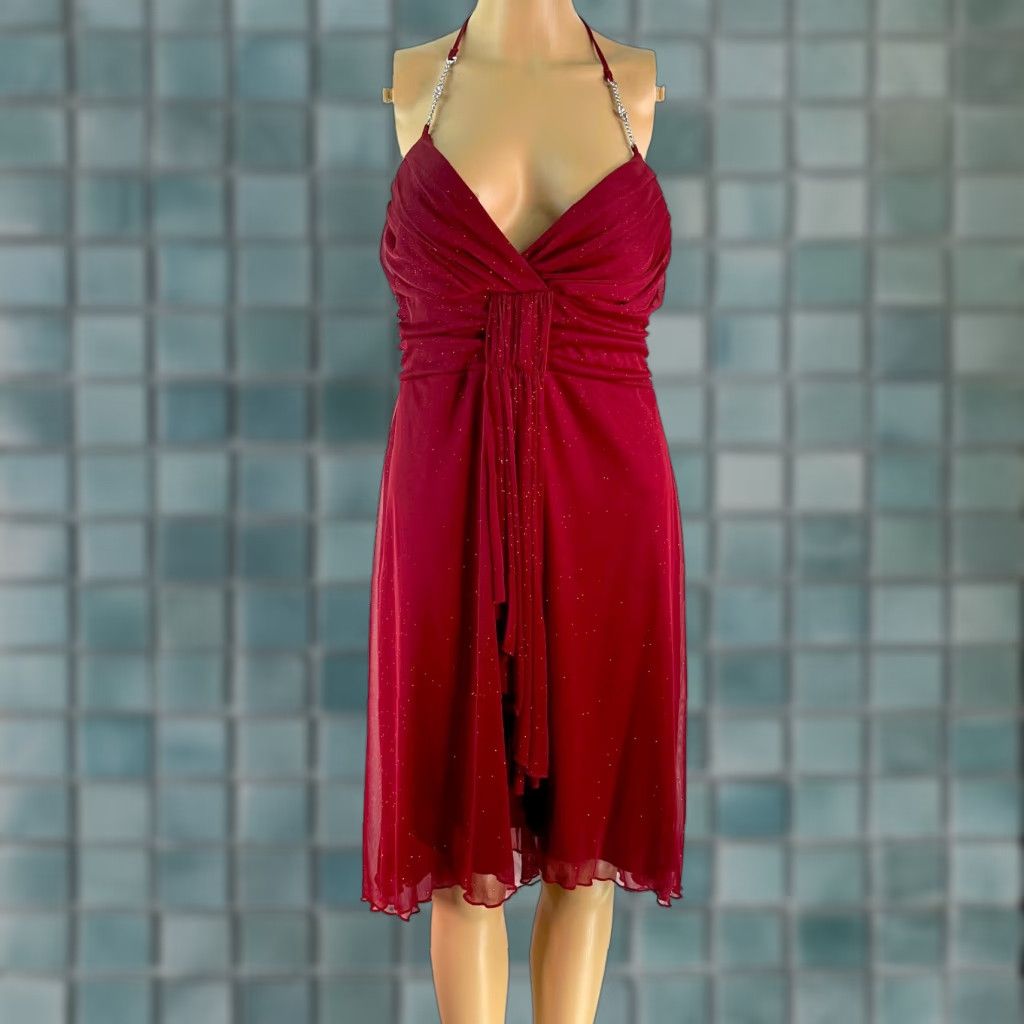 Vintage Speechless Womens Dress V-Neck Sleeveless Red Cocktail M Size M / US 6-8 / IT 42-44 - 1 Thumbnail
