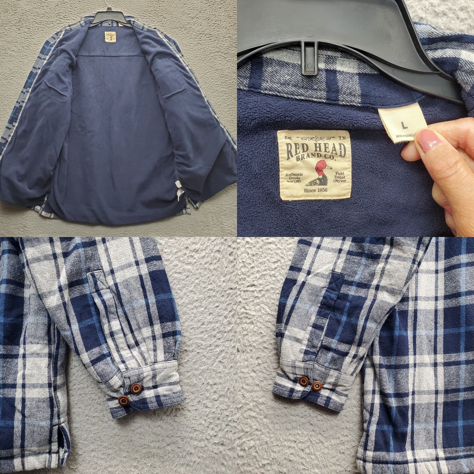 Vintage RedHead Shacket Mens L Multi Plaid Fleece Lined Flannel Long Sleeve Button-Up Size US L / EU 52-54 / 3 - 8 Thumbnail