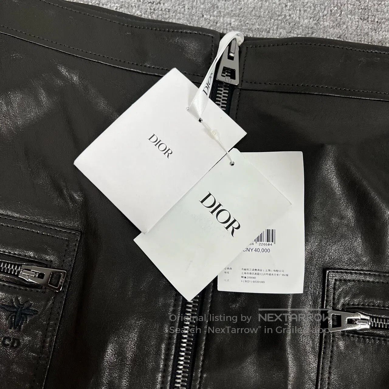 Dior Dior size 36 Little bee embroidery black leather skirt| Size 28" / US 6 / IT 42 - 4 Thumbnail
