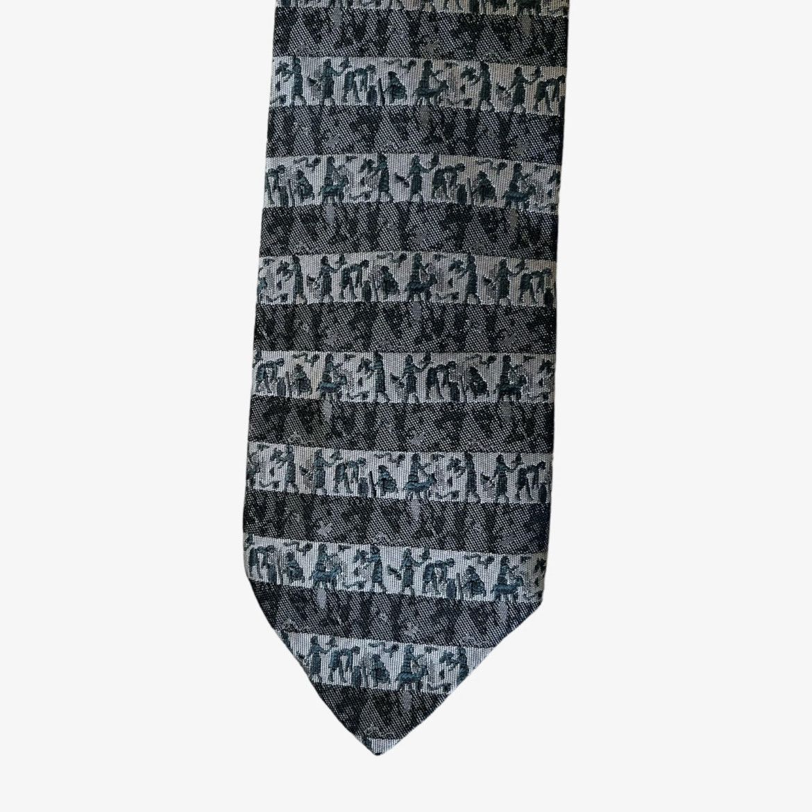 Balenciaga Vintage 90s Balenciaga Egyptian Hieroglyphs Silk Tie Size ONE SIZE - 3 Thumbnail