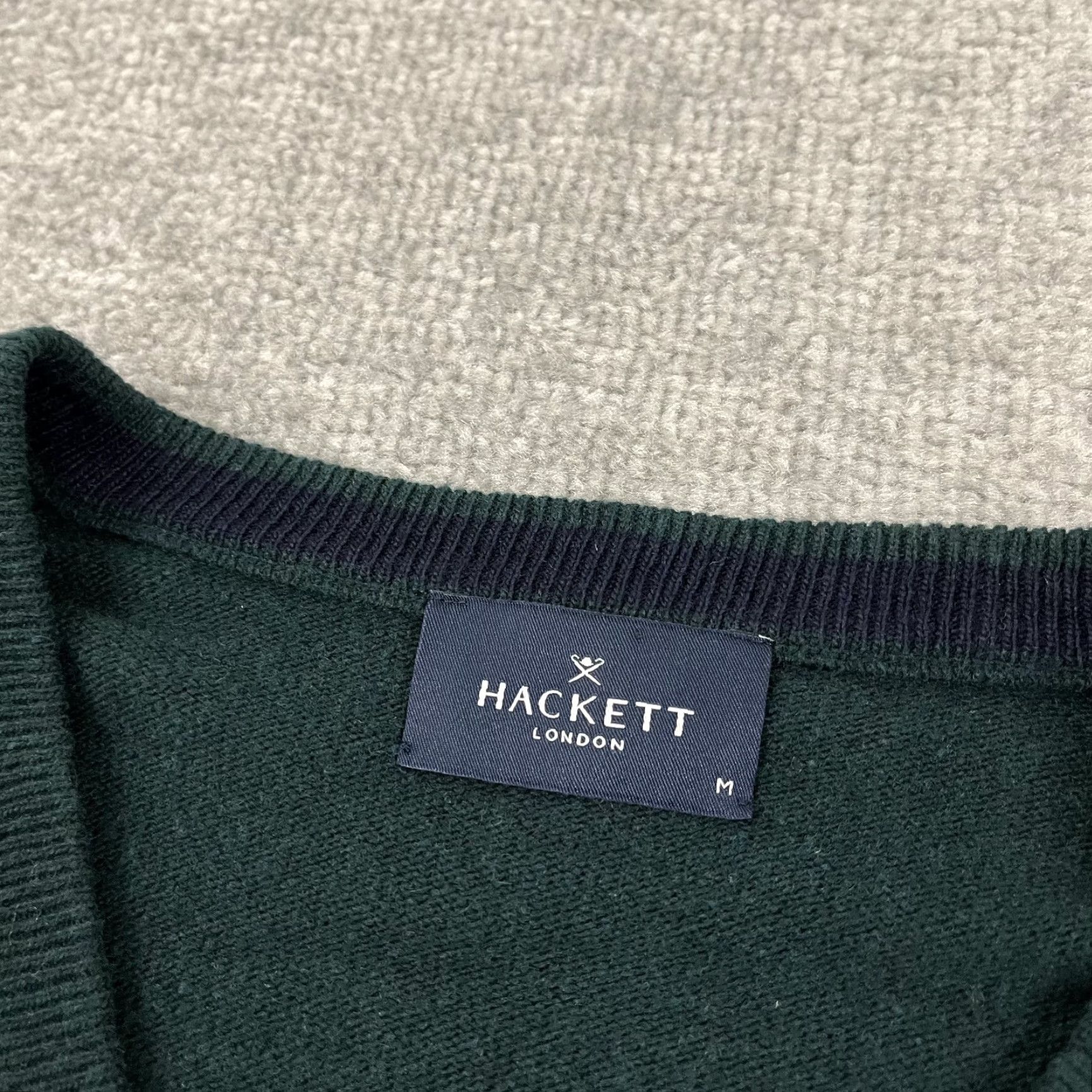 Hackett Hackett London Sweater Mens Medium Night Green Wool Cashmere Elbow Jumper V Neck Pullover Size US M / EU 48-50 / 2 - 2 Thumbnail