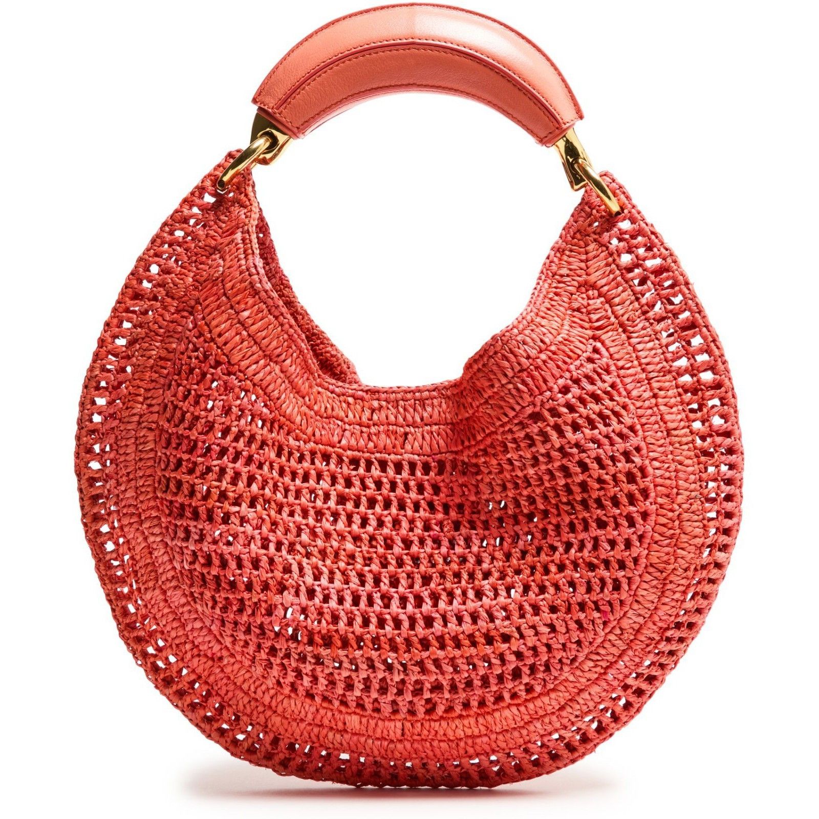 Chloe Chloe Summer Banana Camellia Coral Raffia Hobo Bag New & Aut Size ONE SIZE - 3 Thumbnail
