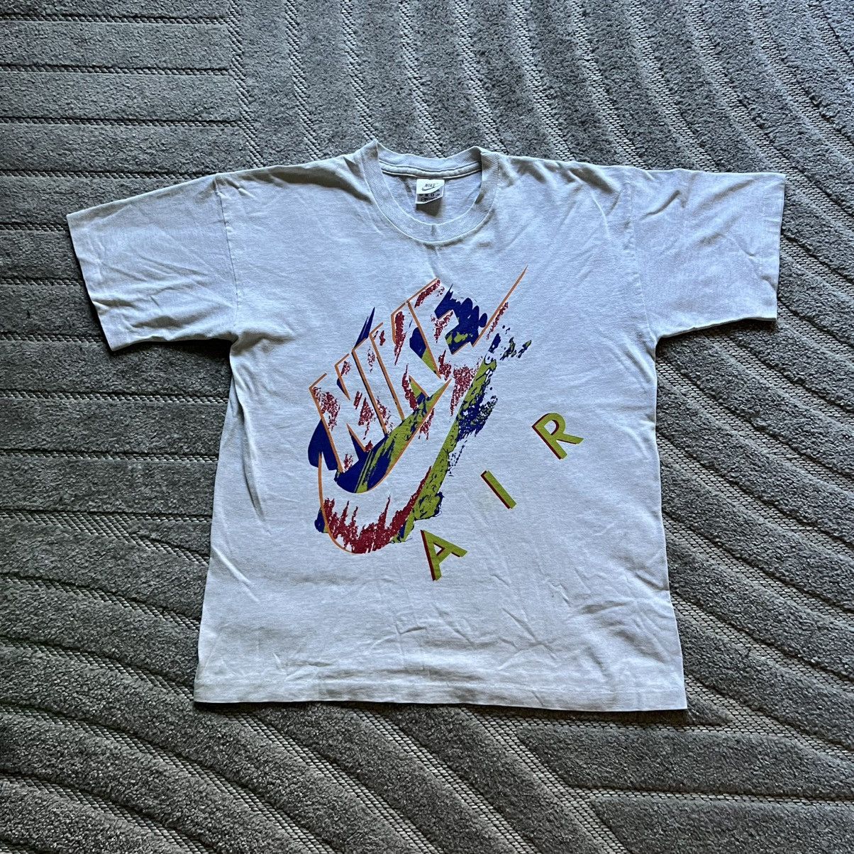 Nike × Vintage 90s Vintage Nike Air Bakin Flame Logo Tee Shirt
