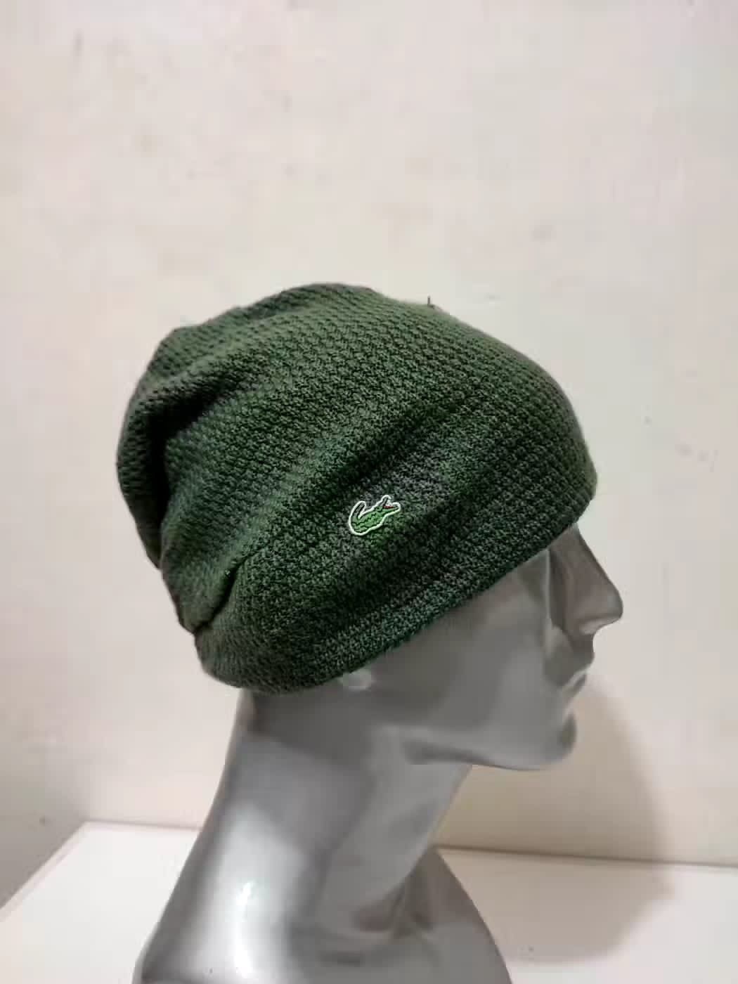 Lacoste Vintage Lacoste Olive Beanie Hats Size ONE SIZE - 1 Thumbnail