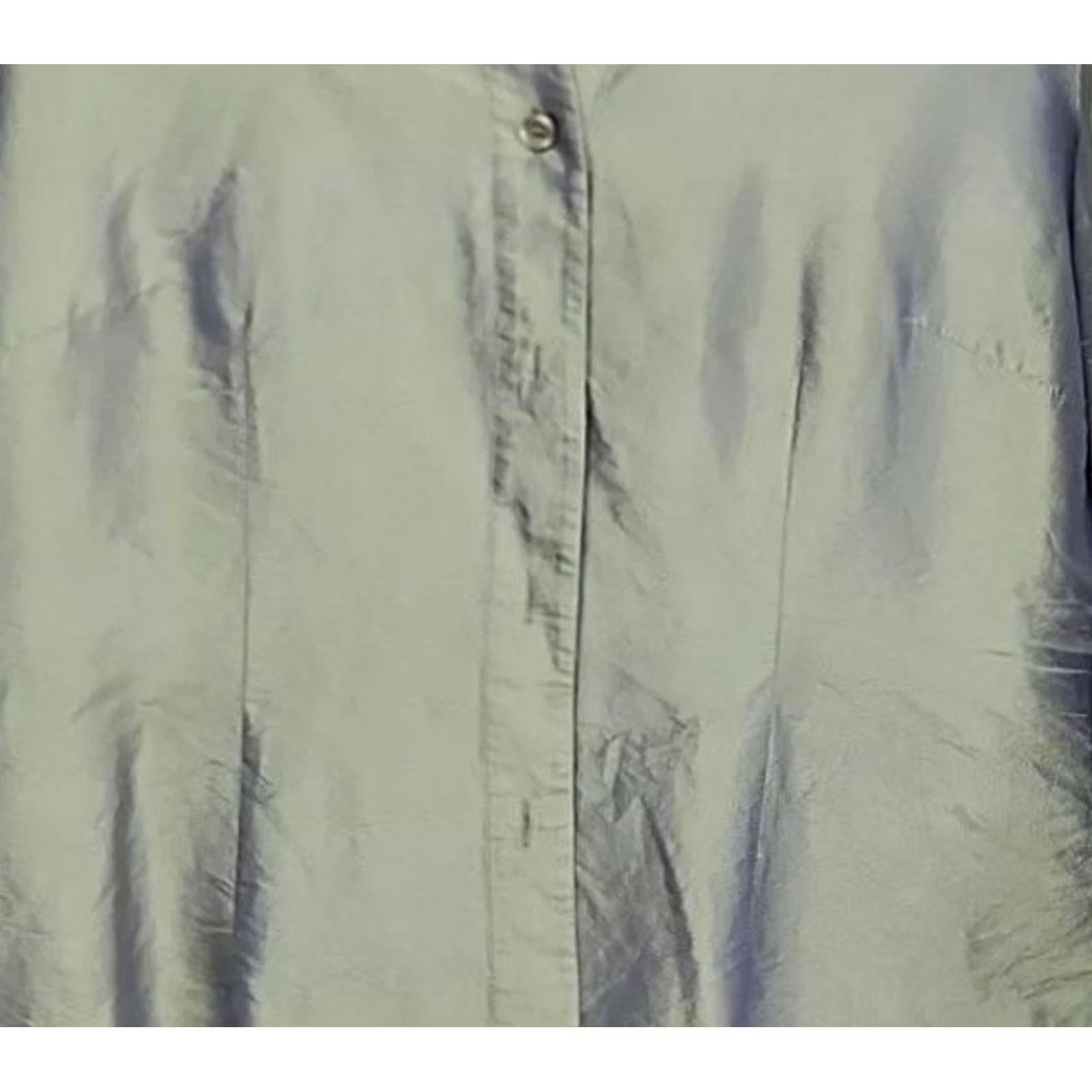 Worthington Worthington 100% Silk Blouse Womens Large Button Front Collared Luxe Drapey Olive Green Shirt Size L / US 10 / IT 46 - 3 Thumbnail