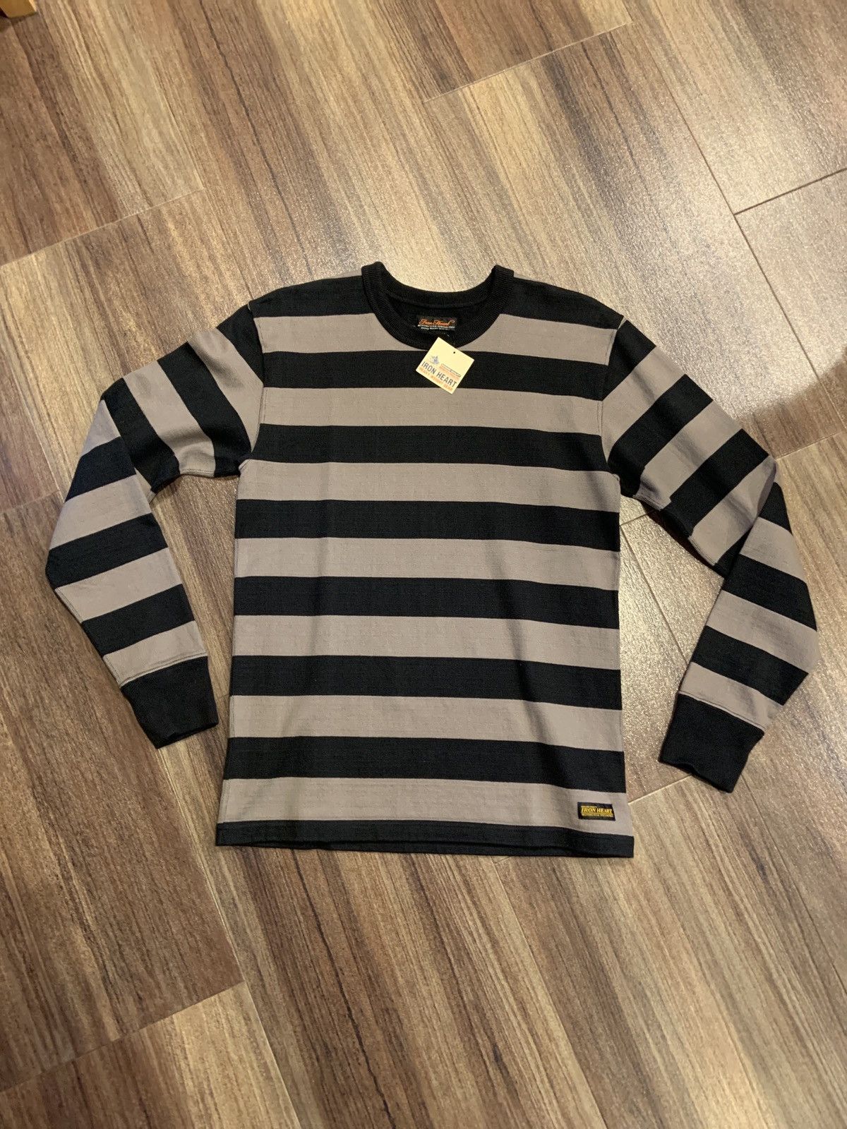 Iron Heart IHTB-01-GRY-BLK - 11oz Cotton Knit Long-Sleeve Sweater Size US M / EU 48-50 / 2 - 1 Thumbnail