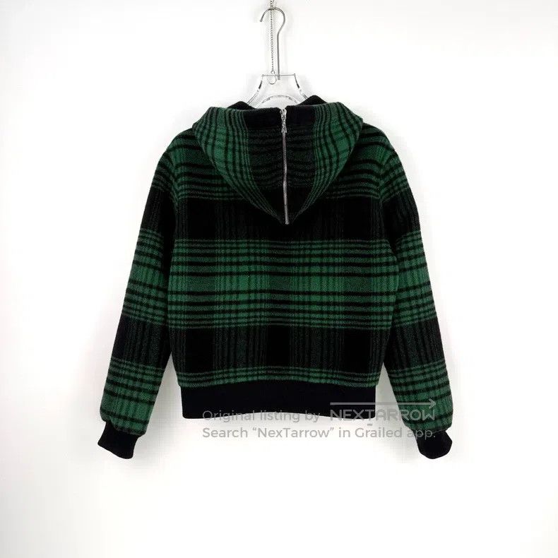 Louis Vuitton Louis Vuitton Green Plaid Wool Zip Hooded Jacket Size XXS / US 00 / IT 34 - 4 Thumbnail