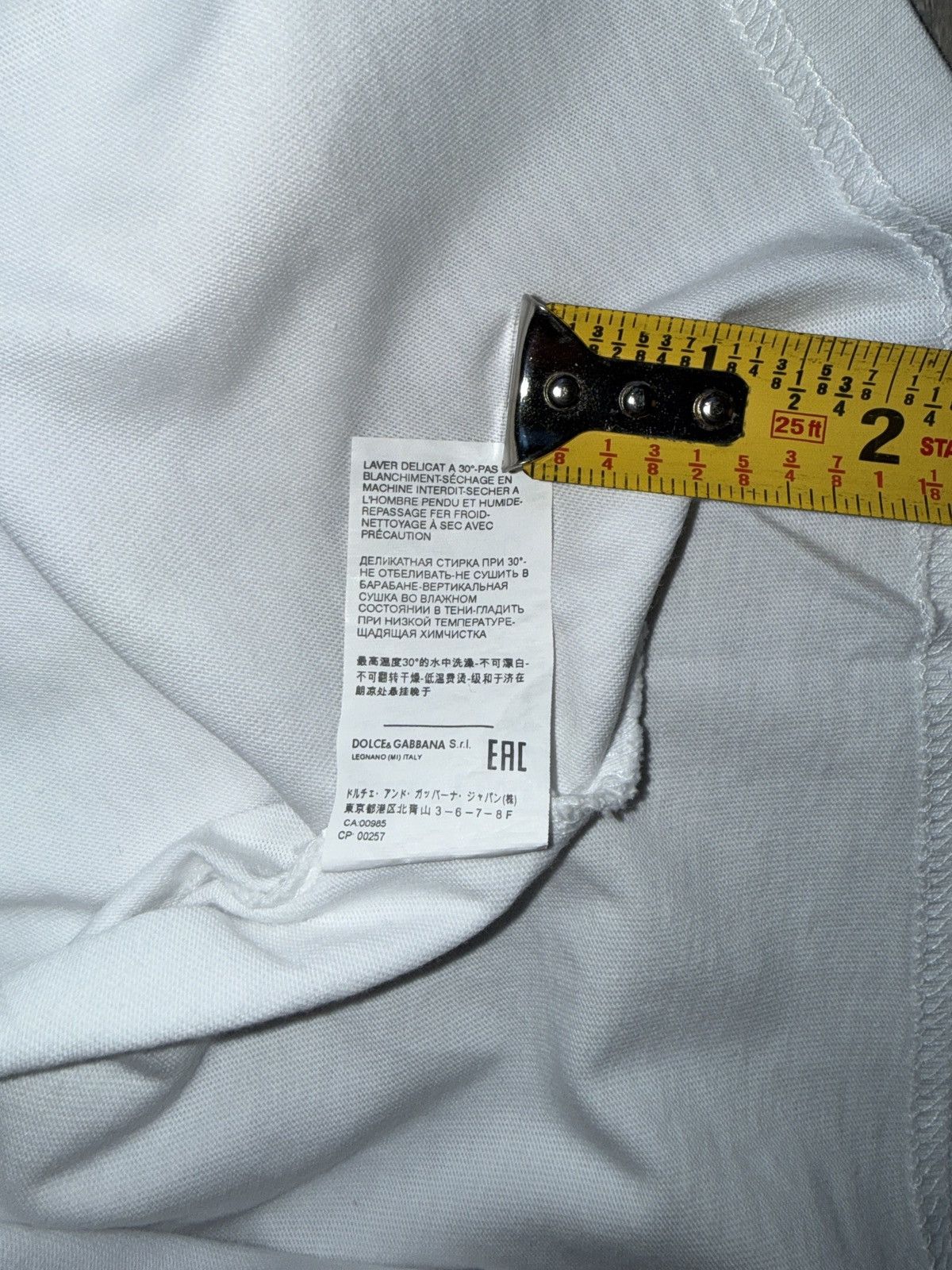 Dolce & Gabbana Dolce & Gabbana White Logo Plaque Cotton Crew Neck T-shirt Size US XL / EU 56 / 4 - 12 Thumbnail