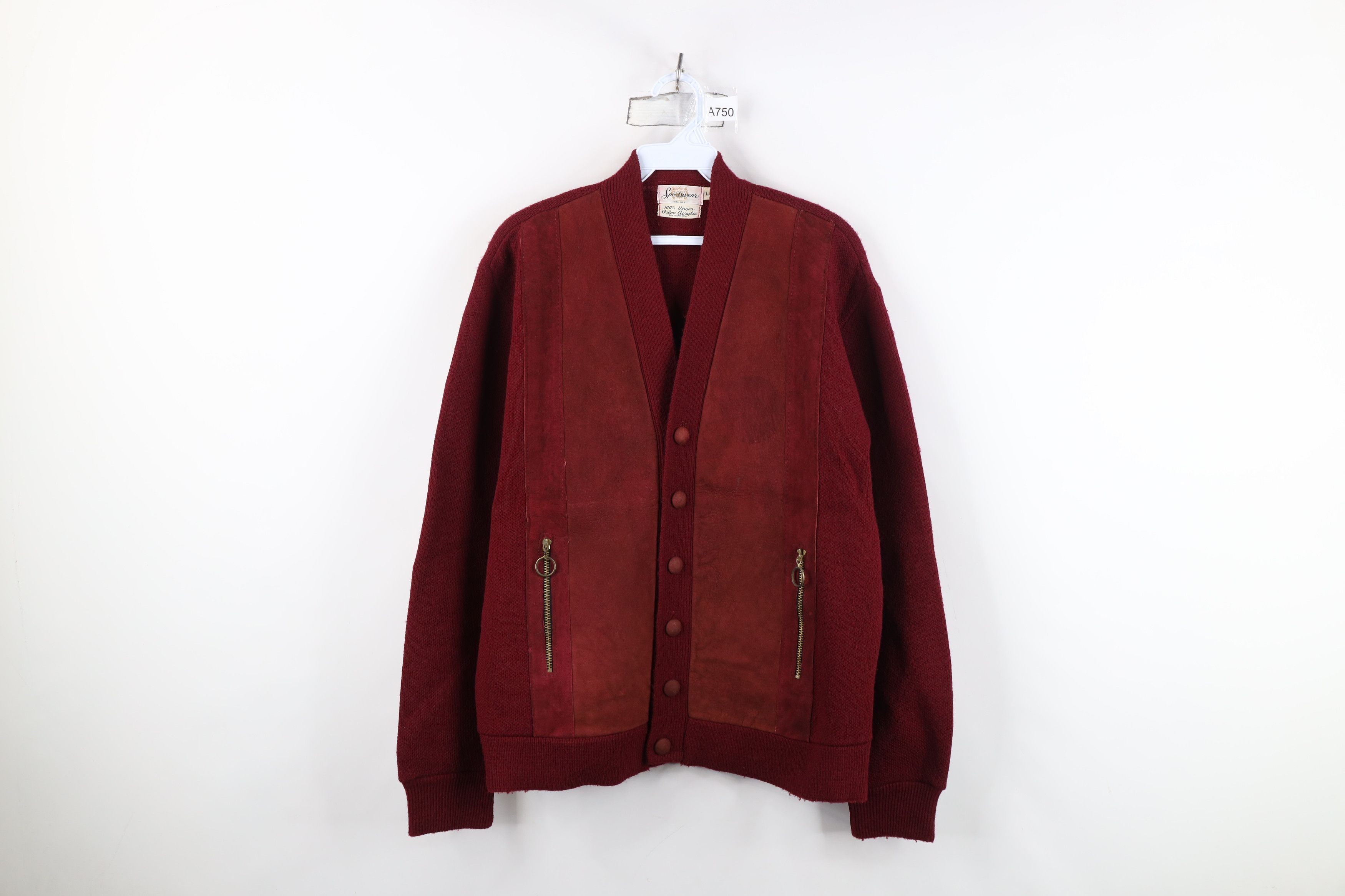 Vintage Vintage 50s 60s Streetwear Trim Knit Cardigan Sweater USA Size US L / EU 52-54 / 3 - 1 Thumbnail