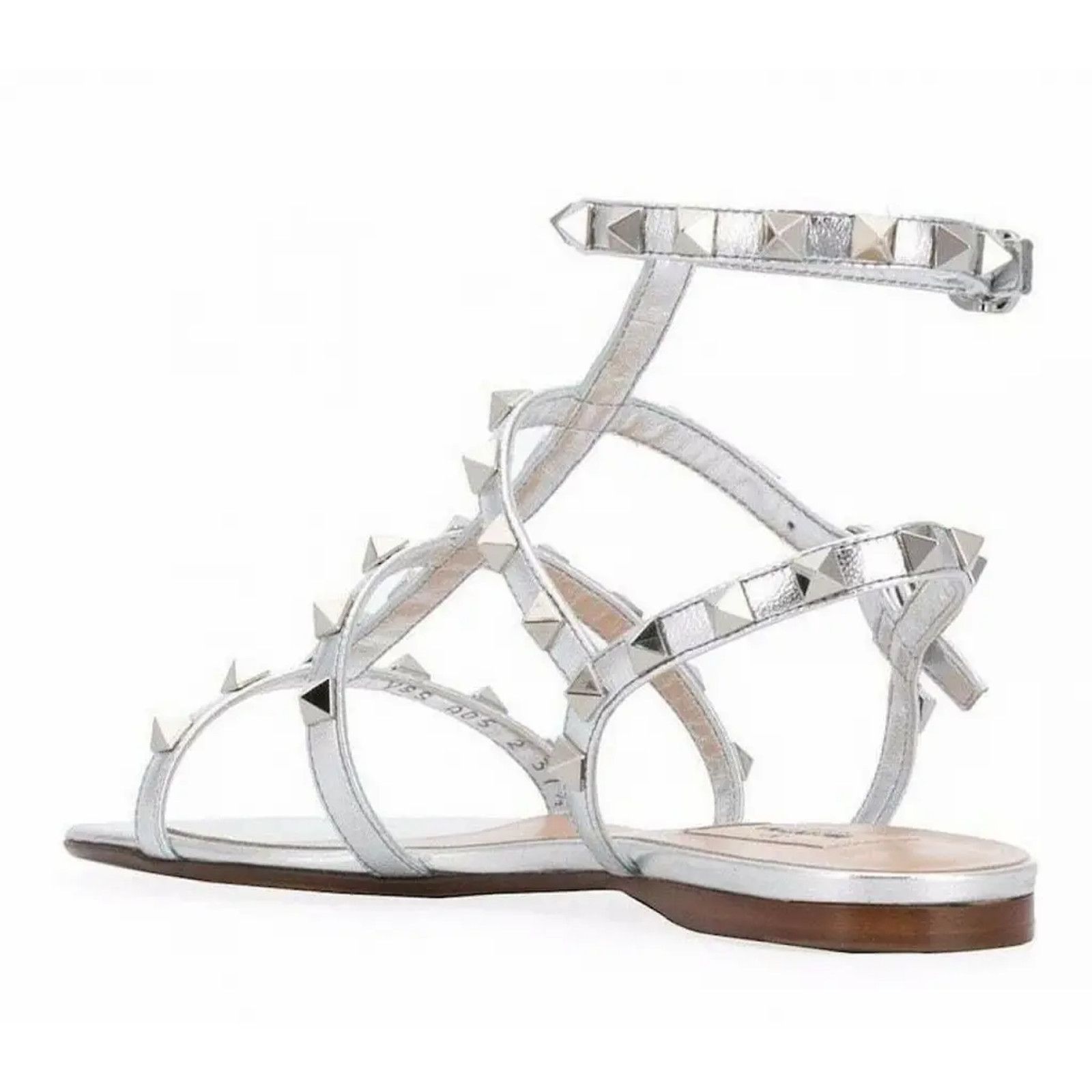 Valentino Valentino Rockstud Silver Stud Leather Ankle Strap Gladiator Size US 6.5 / IT 36.5 - 8 Thumbnail