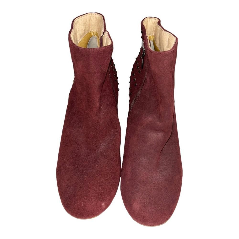 Designer mark. I Maroon Faux Suede Spiked Booties Size 10 Size US 10 / IT 40 - 3 Thumbnail