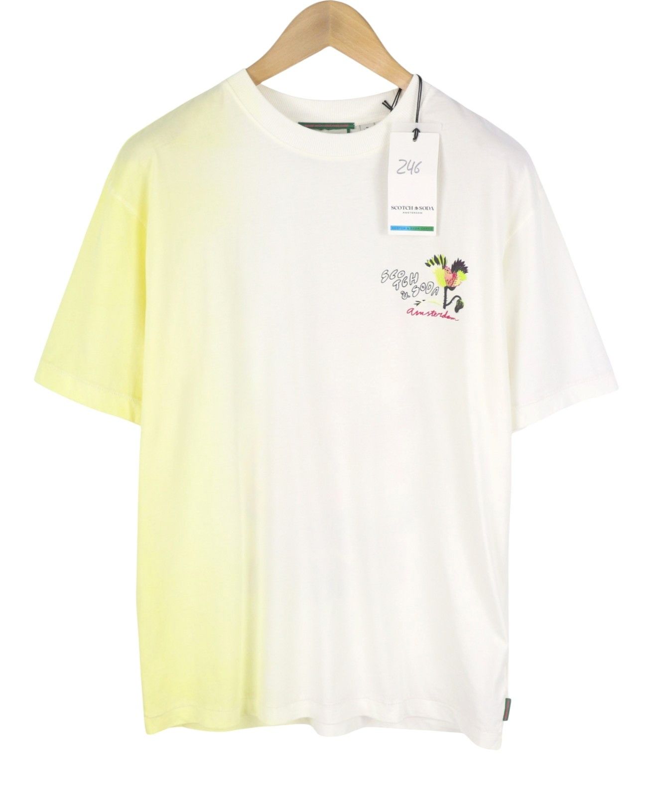 Scotch & Soda M White Graphic Print Tricot Crew Neck Short Sleeve 91042 Size US M / EU 48-50 / 2 - 2 Thumbnail