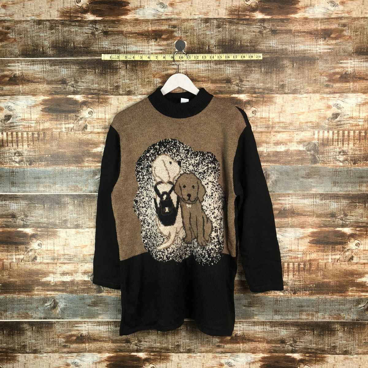 Homespun Knitwear × Japanese Brand Hamon Brown dog cartoon Knitwear #A2015 Size M / US 6-8 / IT 42-44 - 1 Thumbnail
