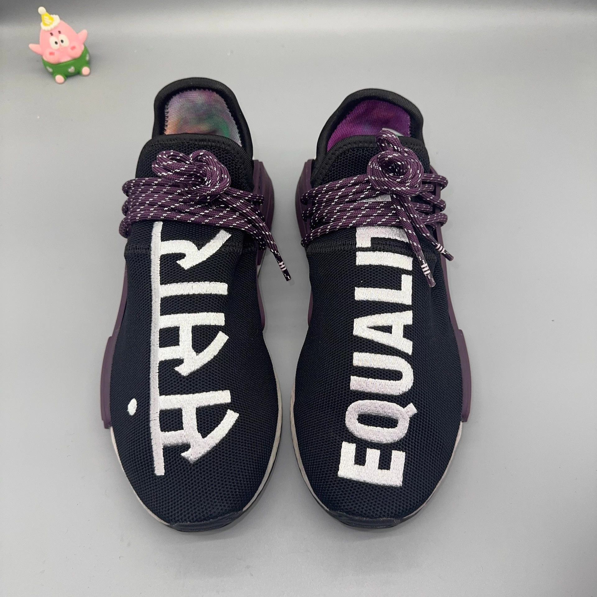Pharrell Pharrell x adidas Hu Black Purple Fabric 40.5 Size US 7.5 / EU 40-41 - 2 Thumbnail