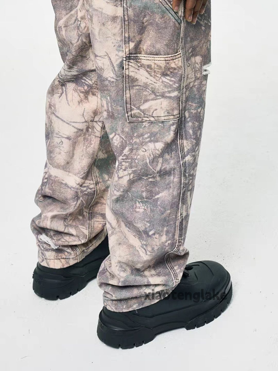 Vintage Unisex outdoor utility loose baggy carpenter camo pants Size US 32 / EU 48 - 3 Thumbnail