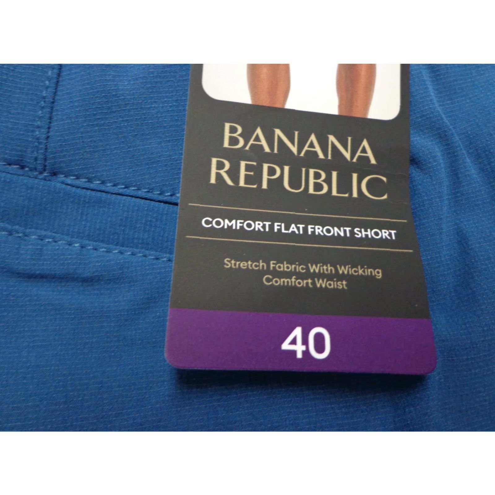 Banana Republic BANANA REPUBLIC Shorts Mens Flat Front Blue Size 40 NEW Comfort Stretch Waist Regular 40 Blue Mens Size US 40 / EU 56 - 2 Thumbnail