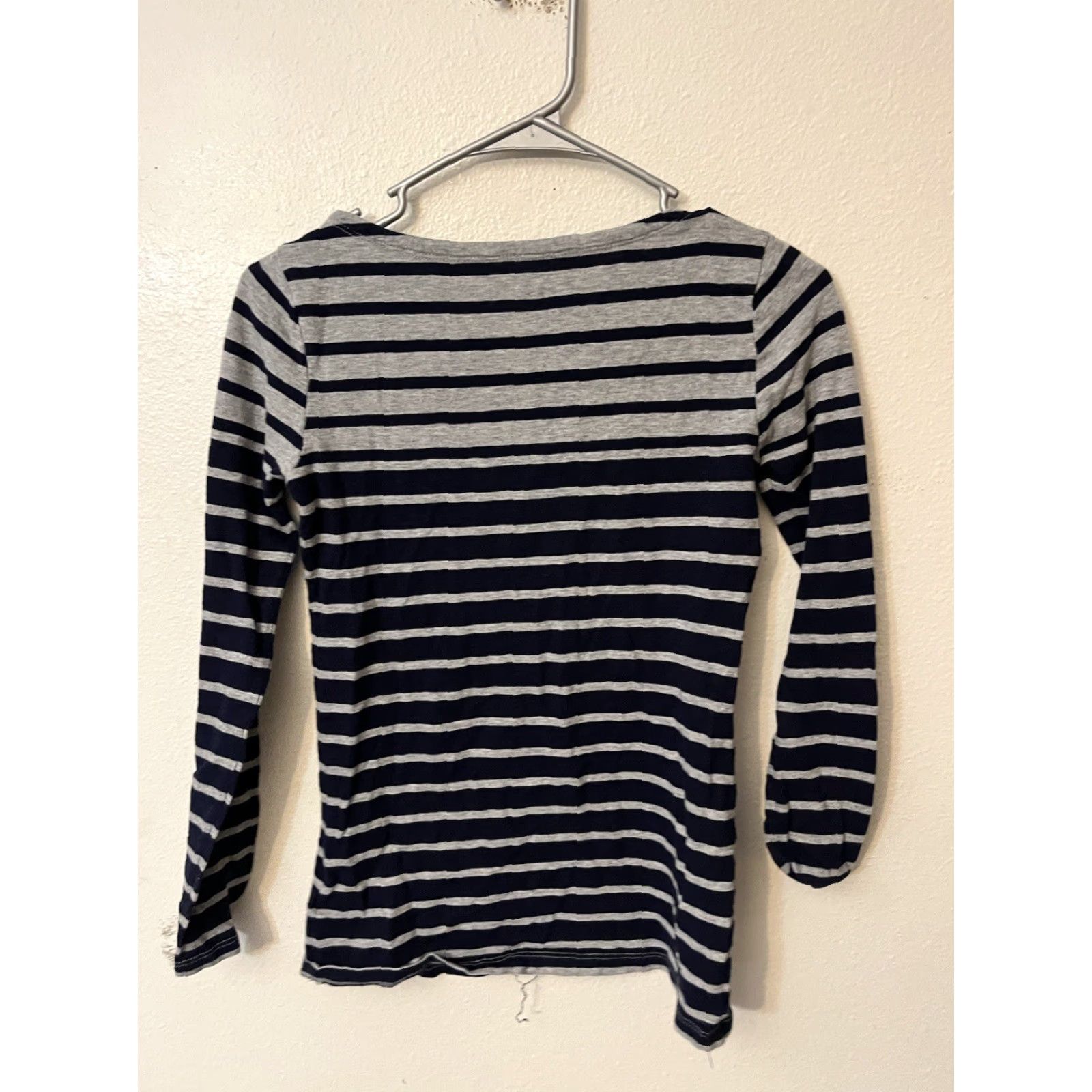 J.Crew J Crew Shirt Women XS Blue Gray Stripe Painters Tee Size XS / US 0-2 / IT 36-38 - 2 Thumbnail