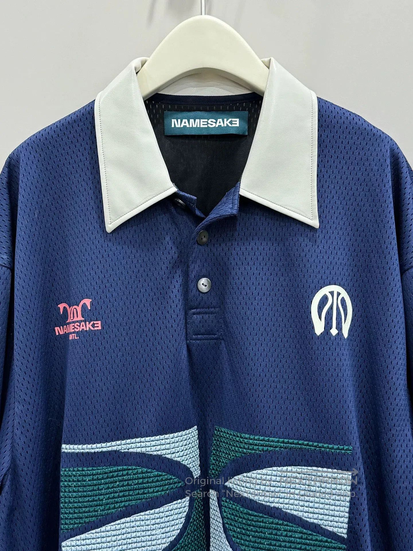 NAMESAKE printed knit short-sleeve polo shirt. Size US M / EU 48-50 / 2 - 3 Thumbnail